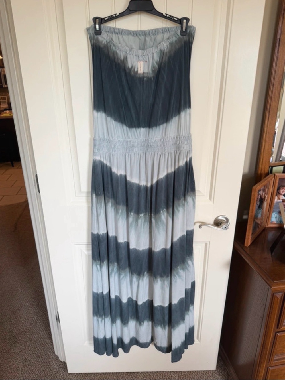 Gypsy 05 Strapless Grey Tie-Dye Maxi Dress - Picture 2 of 4